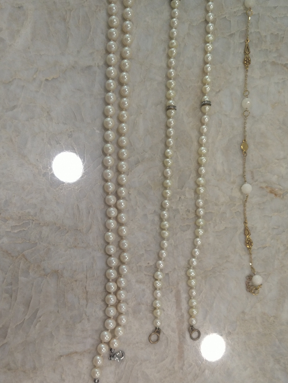 Classic White Pearl Set Of 4 Necklaces- Elegant Women’s Jewelry